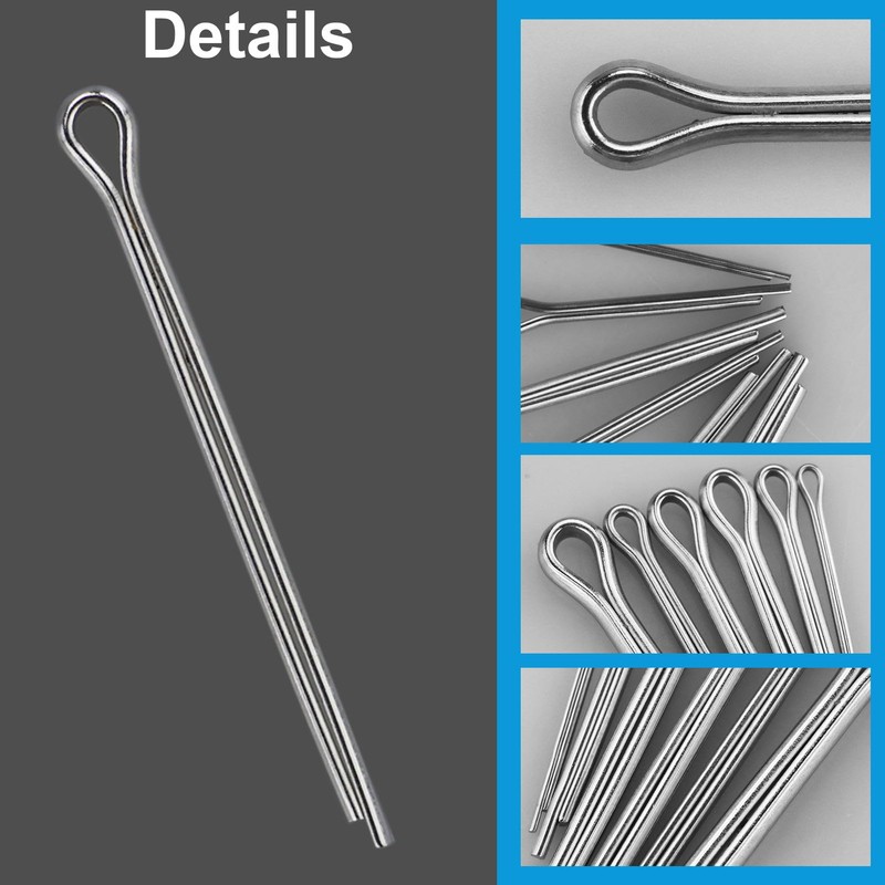 160 Piece Split Pin Assortment Stainless Steel Cotter Pin Set,