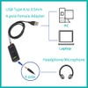 3.5 mm to USB Adapter Headset Headphone Cable 3.28 ft,