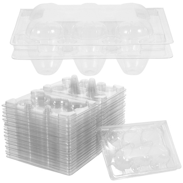 YARNOW 50 Pcs 6 Clear Container Egg Tray for Egg Tray Deviled Egg Container Quail Egg Storage Box Quail Egg Dolly Box Transparent Plastic Quail Egg Reusable Quail Egg Crawler