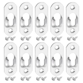 sourcing map 20Pcs Keyhole Picture Frame Hangers, 37x14mm Heavy Duty Metal Keyhole Hangers Plates Metal Hanging Brackets with Screws for Mirrors, Pictures, and Photo Frames, Silver