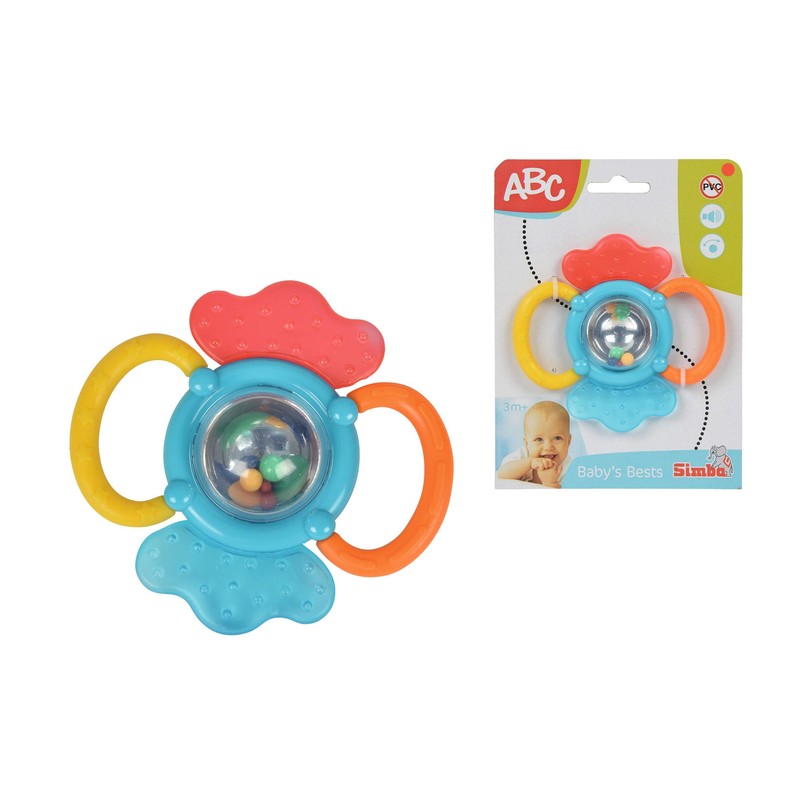 Simba 104013558 - ABC Activity Rassel, Zahnhilfe mit Holographspiegel und