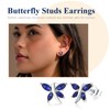 AGRULE Dainty Small Blue Stone Studs Sterling Silver Post 925