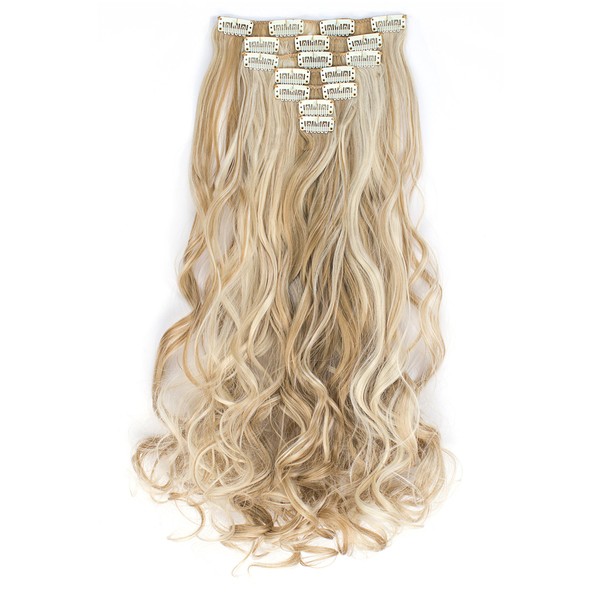 OneDor® 20" Curly Full Head Clip in Synthetic Hair Extensions 7pcs 140g (27XH613)