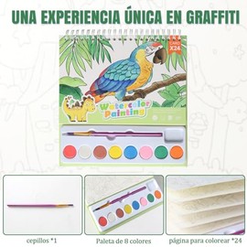 WADAYEY- Pintura con libros de agua para niños pequeños,Libros para Pintar con Agua para Niños Pequeños, Juegos de Acuarela para Niños de 3-5, 4-8 Año