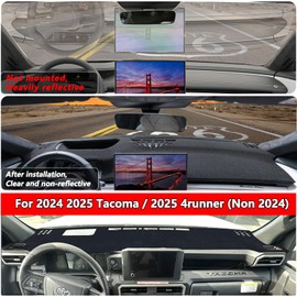 WAYIDSS Dash Cover Compatible with 2024 2025 Toyota Tacoma&2025 Toyota 4runner（Non 2024 Dashboard Cover Mat Non-Slip Pad Carpet Sunshield Protector, with HUD Accessories
