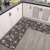 YouTary Mushroom Snails Butterfly Flower Pattern Kitchen Rug Set 2