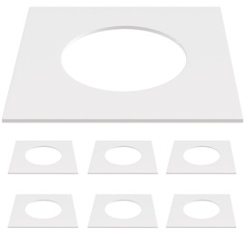 KastLite 12-Pack Custom Size White Goof Rings | Recessed Light Trim Ring for Oversized Ceiling Holes | .080" Thick Acrylic Cover Plate for Can Lighting, Ceiling Fans, Fixtures | Square w/Round Center