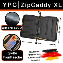 YPC ZipCaddy XL - Tool Folder 31 x 23 x 5 cm, Tool Organiser with Large Outer Pocket and 34 Holding Loops, Tool Bag Empty, Tool Folder, Spanner Bag, Tool Case