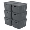 Taysisiter 20 Quart Tall Plastic Weave Storage Basket Bin with