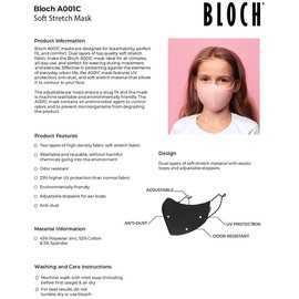 Bloch unisex child Soft Stretch Reusable (Pack of 3), Black, Kids Face Mask, Black, Kids US