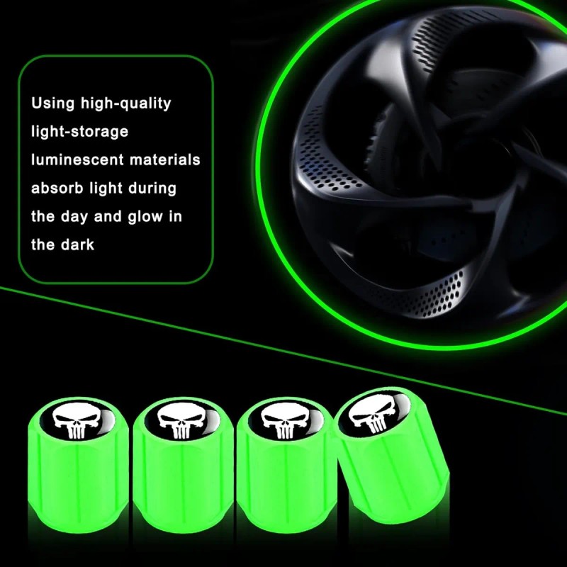Tapones De Válvula Auto Moto Luminoso Cubre Llanta Neumático