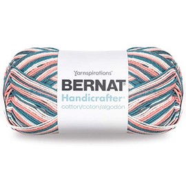 Bernat Handicrafter Cotton Yarn, Gauge 4 Medium Worsted, Coral Sea