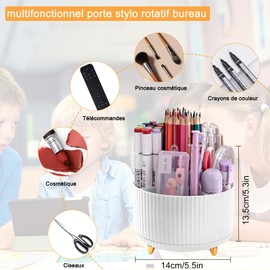 Haphome Haphome Schreibtisch Organizer Stiftehalter Drehbar Kinder - 360° Rotierende Stiftehalter Schreibtisch Organizer mit 5 Fächern Für Büro Schule Bleistift und Andere Schreibwaren Aufbewahrung