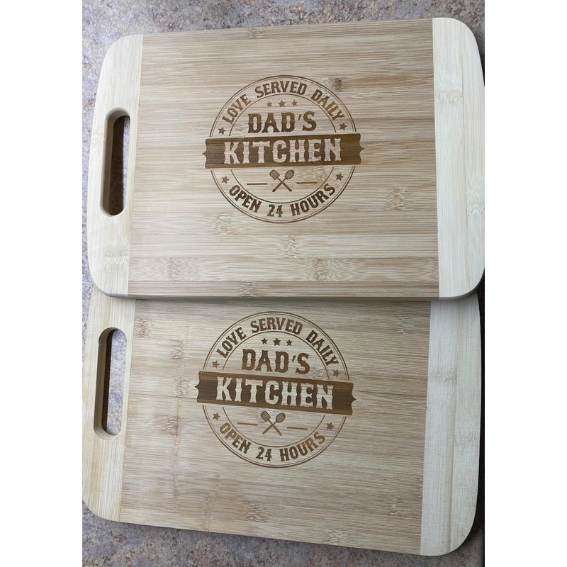 Kitchen Cutting Board Engraved - 13.5" x 9" - Bamboo