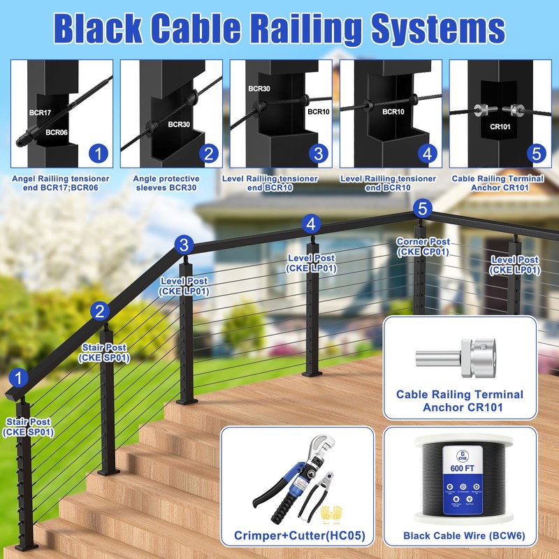 CKE 20 Pack Cable Railing Terminal Anchor, Upgrade T316 Stainless