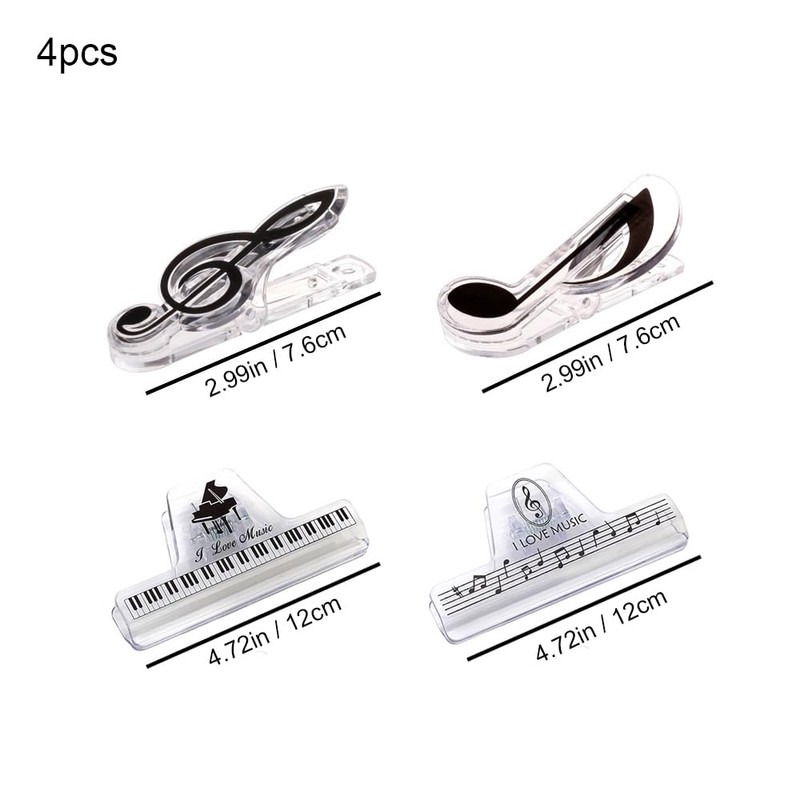 4 Pack Sheet Music Holder Clip Piano Music Stand Universal
