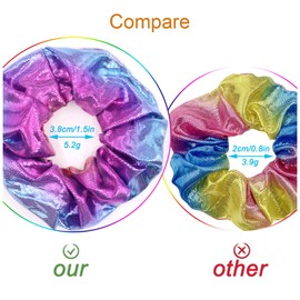 Shiny Metallic Scrunchies,Hair satin scrunchie,Elastic Hair Bands Scrunchy, Hair Ties Ropes for Women or Girls Hair Accessories, Assorted Colors Scrunchies(12packs)