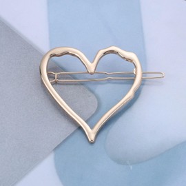 Xduargs Boho Heart Hair Barrette Vintage Love Heart Hairpin Clip Vintage Metal Love Barrette Open Large Side Clip Headpiece Accessorie for Women