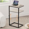 Vagusicc C Shaped End Table for Couch, 33.2'' Extra Tall