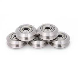 5Pcs V-Shape Wheel Stainless Steel Passive Round Wheel V-Type Pulley for Openbuilds 5mm Inner Hole,3D Printer Accessories