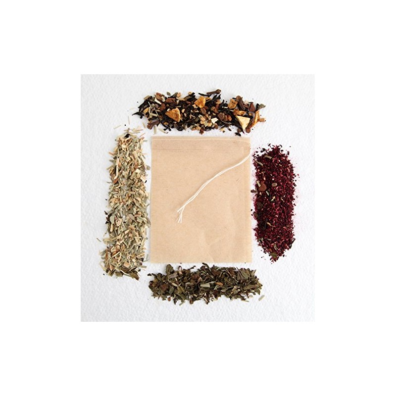 Empty SELF Fill Teabags, Unbleached Paper, COMPOSTABLE, Medium Size, Drawstring,