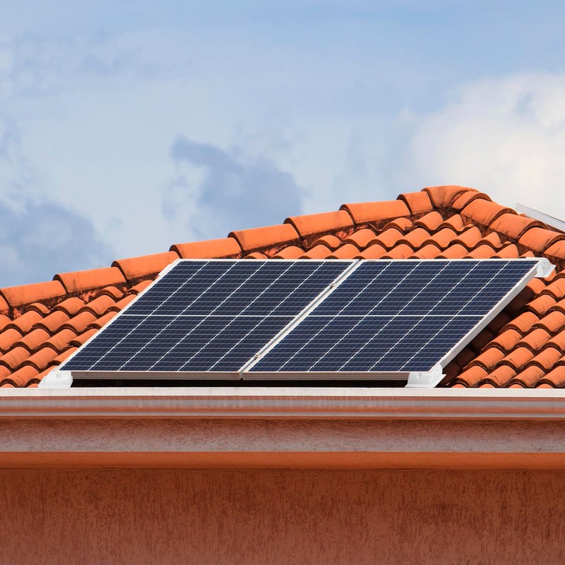 QWORK® Solar Panel Mounting Brackets, Drill-Free Solar Panel Bracket for