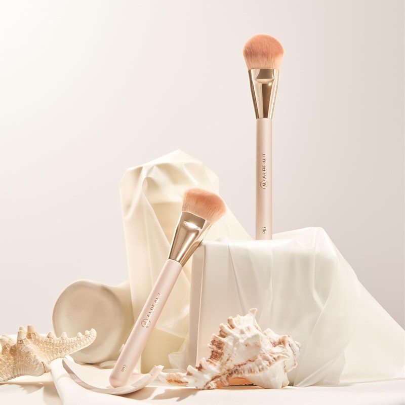 Liquid Blush Brush Angled for Cheek Makeup,Cream Foundation Contour Bronzer