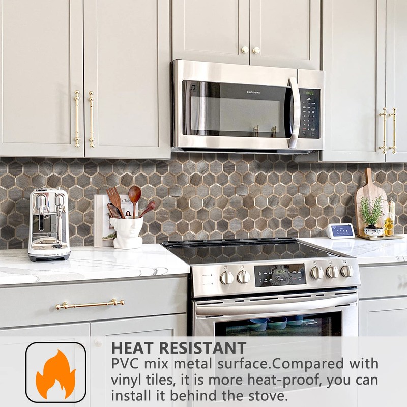 STICKGOO Hexagon Peel and Stick Backsplash Tile, Stick on Backsplash