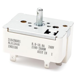 316436001 Range Surface Element Switch Replacement for Frigidaire 8 inch Stove Surface Burner Infinite Switch Parts PS1145040 316021501 1155395 AH1145040 EA1145040 AP3885460
