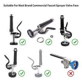 Spray Valve Repair Kit for Commercial Sink Faucet Dish Sprayer Valve, Pre-Rinse Spray Face Bumper and Screw Repair Kit 1.42 GPM High-Pressure, 2 Pack Gray