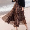L'VOW Leopard Skirt for Women High Waist Leopard Print Maxi