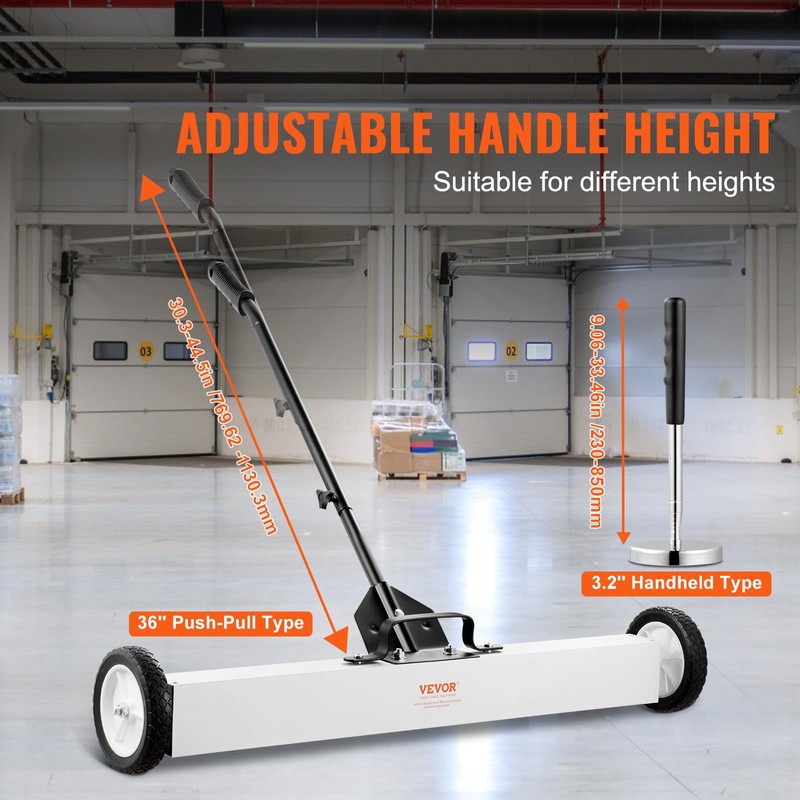 VEVOR 36-Inch Magnetic Sweeper with Wheels, 55 lbs Capacity, with