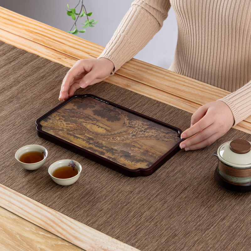 SILINE Gorgeous Small Serving Tray,Tea Tray,Jewelry Tray,Key Storage Tray -Yellow