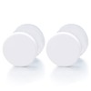 2pcs 6MM White Circle Stud Earrings Men Women, Steel Cheater