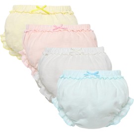 AUBIG Baby Toilet Pee Potty Training Pants Cotton Underwear Ruffle Underpants Breathable Panties 4Pcs Toddler Girls Boys Bloomers