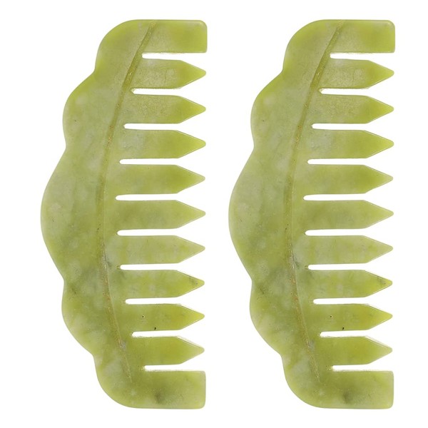 Beaupretty Jade Stone Massage Comb: Jade Plate Scraping Hair Comb