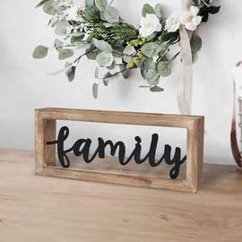 SOMEDA® Family Sign Decoration Wall or Free Standing Modern Rustic Sign Wooden Frame Living Room Gift for Family or Parents