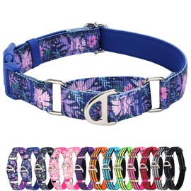 MAOWUWUJOZ Collar Martingala para perros - Collar resistente antideslizante con nailon reflectante, hebilla de liberación rápida y estampado floral bohemio para entrenamiento, paseos y perros sobreexc