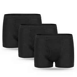 3 Pcs Men’s Incontinence Pants Incontinence Boxer Brief with Absorbent Pad 300 ML Urine Volume Cotton Washable Reusable Leakproof Incontinence Pants for Men Black Size 2XL