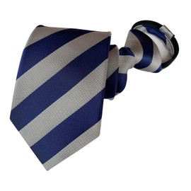Men's Navy Blue Tie Stylish Elegent Formal College Graduation Ceremony Zip Neckties
