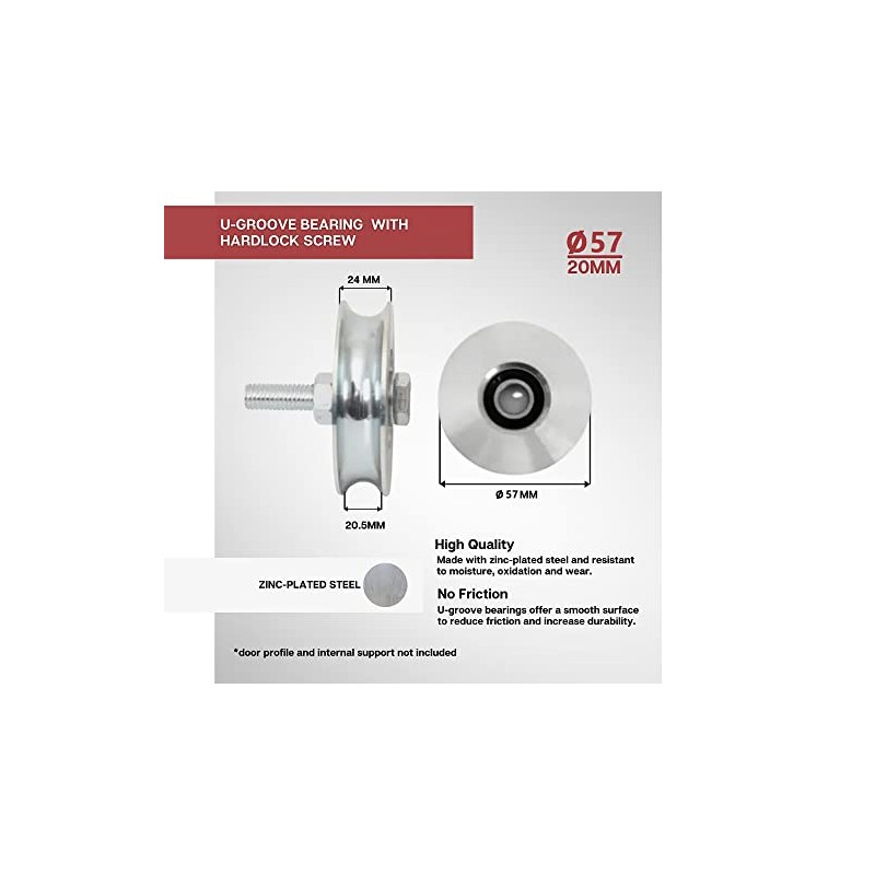 DOJA Industrial | Sliding Door Wheel | 2 Pieces |