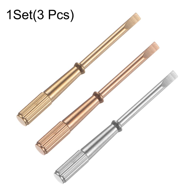sourcing map 3pcs Mini Bracelet Screwdriver 2.8mm Titanium Steel Slotted