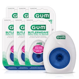 GUM ButlerWeave® Waxed String Floss, 165M X Pack of 6