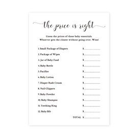 KDXPBZ Baby Shower Games - Price is Right, Gender Reveal & Minimalist Games - Set of 30