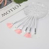 Facial Fan Brushes Set of 6- Pink & White, Soft