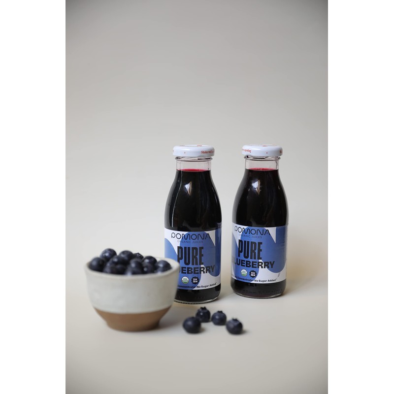 POMONA Organic Pure Blueberry Juice, Cold Pressed Organic Juice, Non-GMO,
