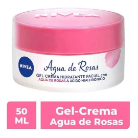 Nivea Gel-Crema Facial Agua de Rosas con Ácido Hialurónico, Piel Mixta, 50 ml