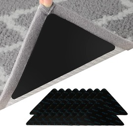 wowjimi Anti-Slip Sheet, 16 Pieces, Triangle, 3.9 x 3.9 inches (100 x 100 mm), Super Strong Fastening Tape, Prevents Damage to Floors, Carpet Anti-Slip Sheet, Can Be Fixed by Just Sticking, Non-Skid