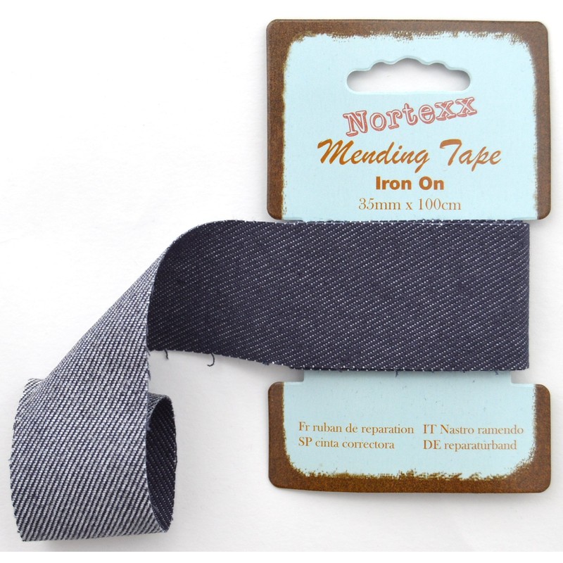Nortexx Iron On Repair Tape-Dark Denim, 100% Cotton, 14 x