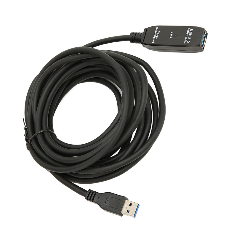 USB 3.0 Extension Cable Black 16.4ft 5Gbit Per Sec Male